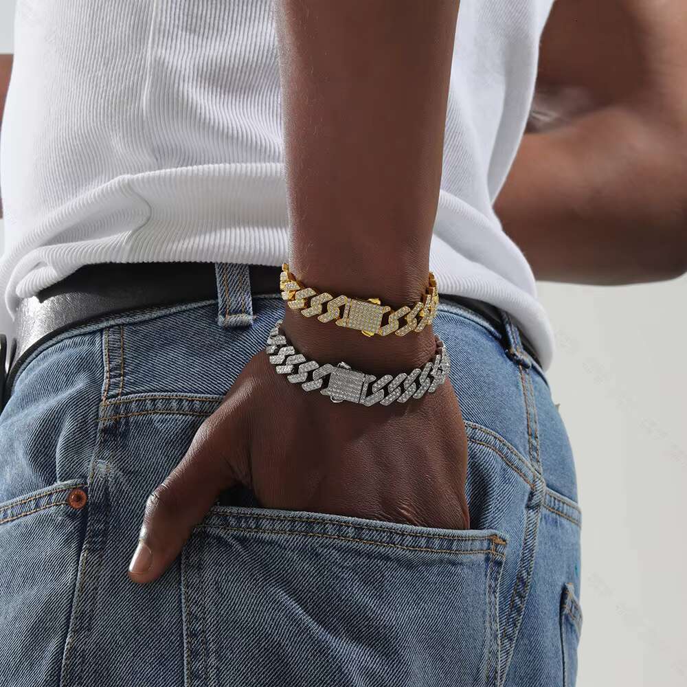 Mens Stainless Steel 14mm Cuban Link Chain New Product Iced Out Hip Hop Style Diamond Moissanite Gift Fashion-conscious Male