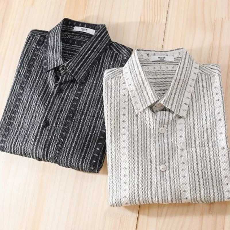 Short Sleeve Striped White Mens Shirt Male Shirts with Pocket Aesthetic High Quality Luxury Designer Summer Fashion 2025 New In W250627