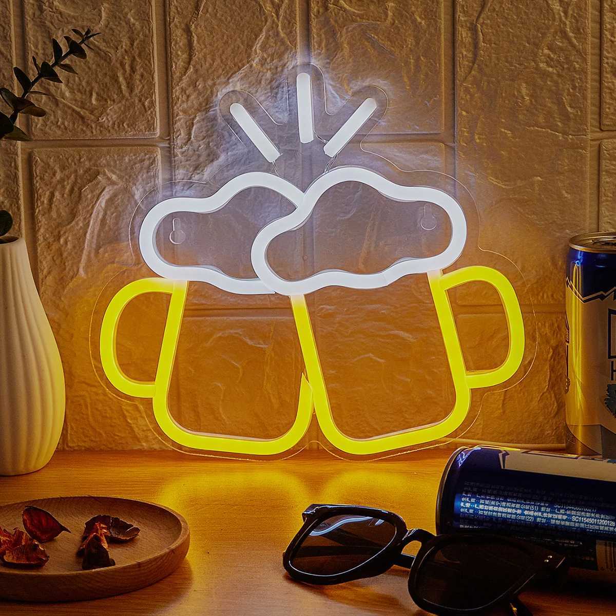 Chi-buy LED Neon Cheers USB Powered Neon Signs Night Light 3D Wall Art Bar Decor Lamp SignsXJ250626