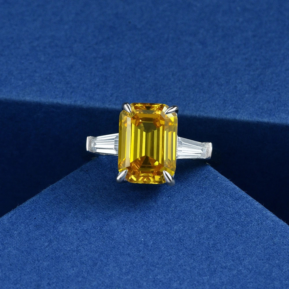 Vinregem Sparkling Citrine High Carbon Diamond Gemstone 100% 925 Sterling Silver Wedding Women Ring Engagement Fine Jewelry Gift 250627