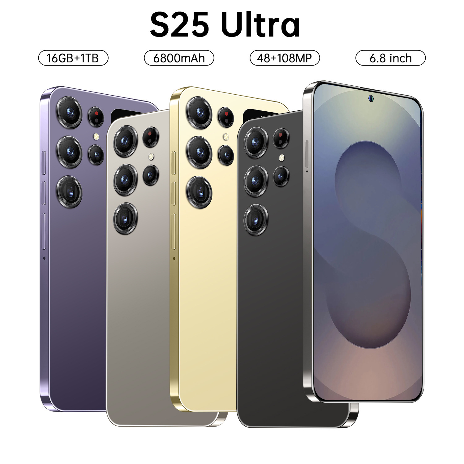S25 Ultra phone 5G smartphone 16GB+1TB Cell Phones Unlock Touch Screen Phone Androids Camera Telephone HD Display Face Recognition