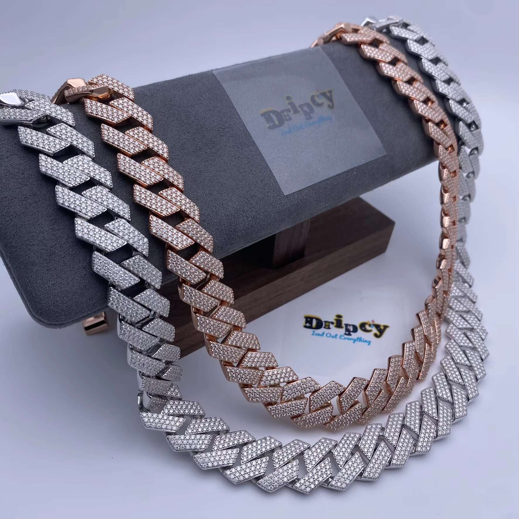 15MM Fashion Customization Moissanite Vvs1 d Color Cuban Link Chains Real Iced Necklace Hip Hop Pass Test