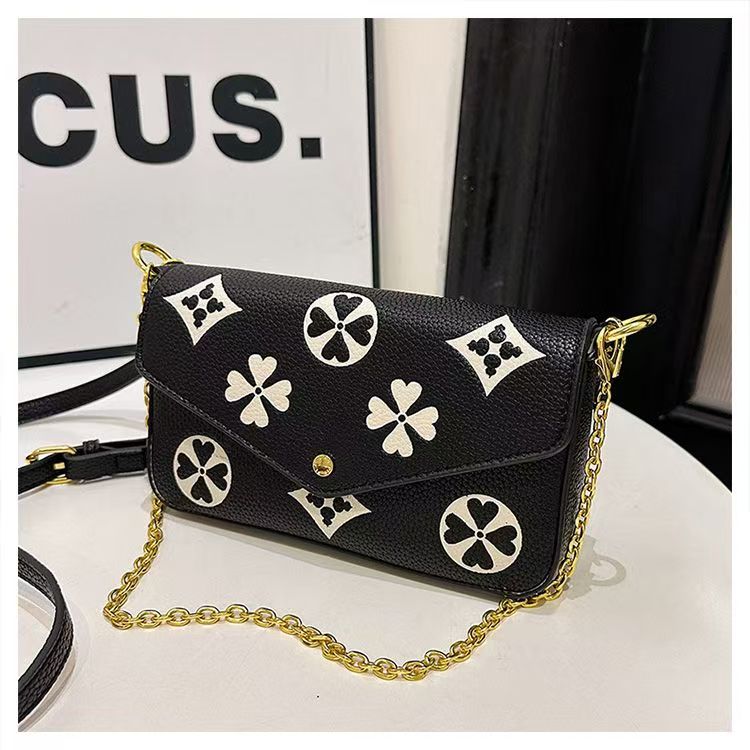 Designer Bags Fashion Shoulder Bags Underarm Bags Women's Bags Luxury Chain Leather Bags Hundreds Luxury Printed Leather Embossed Old Flower Bags