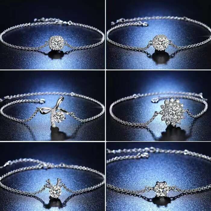 High Quality 925 Sterling Silver Flower Moissanite Tennis Fashion Jewelry Bracelets Bangles for Women Engagement