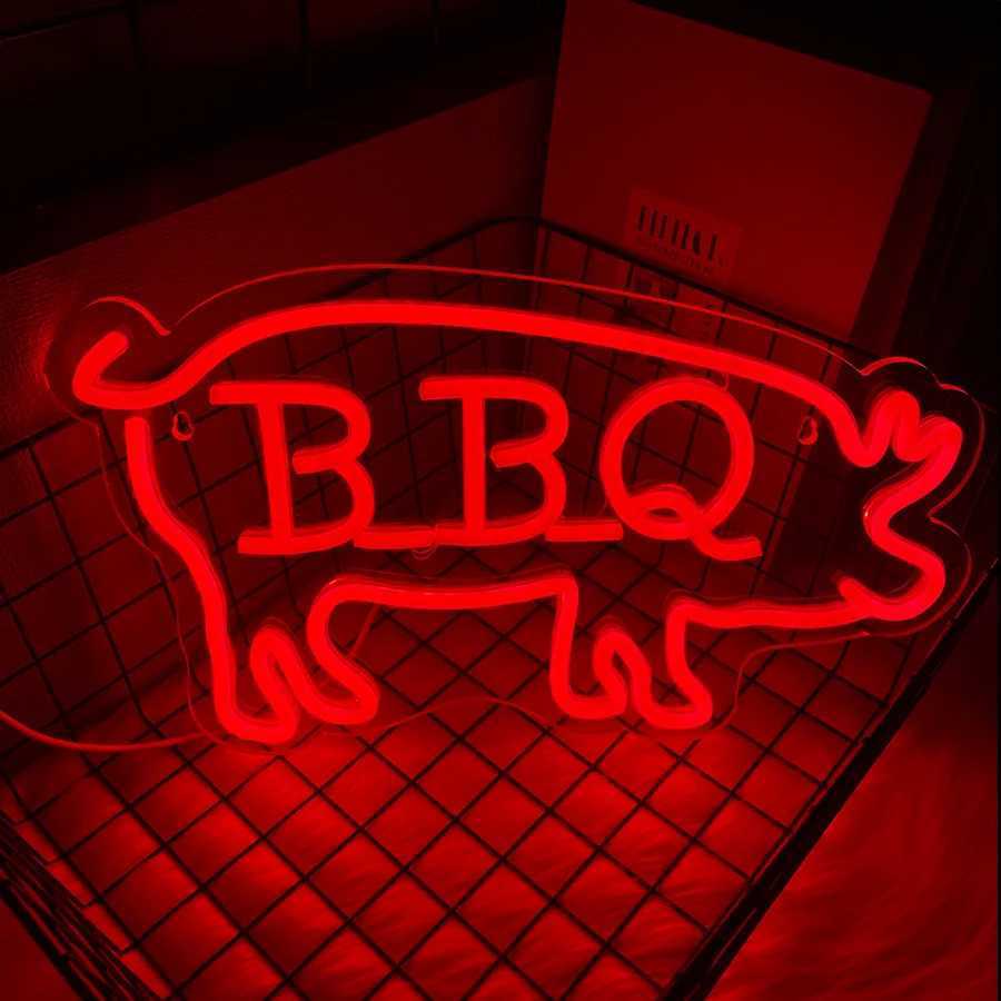 BBQ Neon Sign for Party Decor Summer Barbecue Holidays Party Supplies LED Sign for BBQ Shop Restaurant USB Powered XJ250626