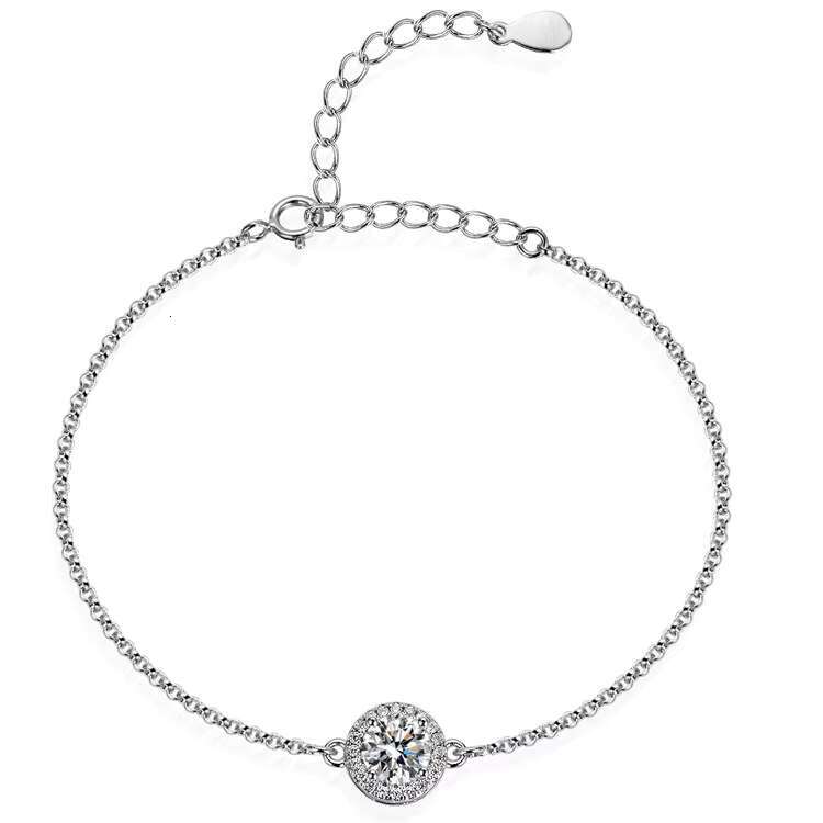 High Quality 925 Sterling Silver Flower Moissanite Tennis Fashion Jewelry Bracelets Bangles for Women Engagement