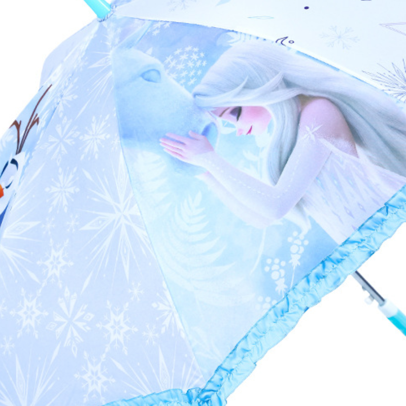 Disney Frozen Elsa Princess Children's Umbrella Baby Sun Umbrella Student Long Handle Sun Rain Umbrella Semi-Automatic Urella Children's Rai