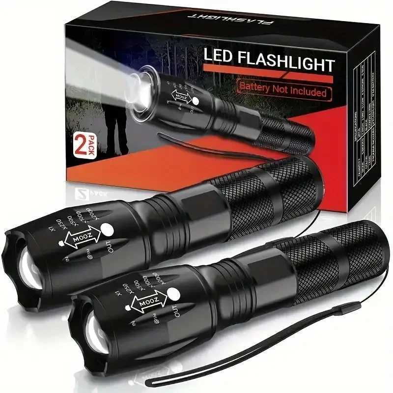 High Power T6 LED Fashlights Camping Torch 5 Light Modes Zoom Light Aluminum Alloys Waterproof Material Use 18650 Battery W250701