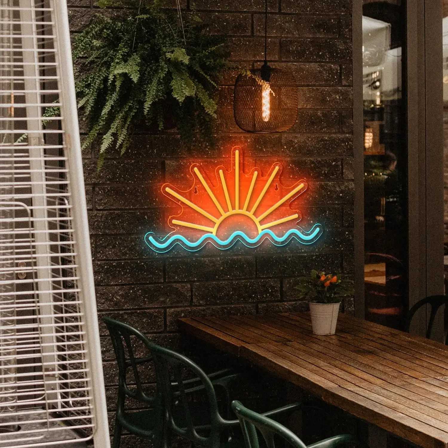 Sunrise Sunset Neon Sign Led Neon Signs Beach Sea Wave Led Neon lights for Living Room Party Bar Decor USB Powered With DimmerXJ250626
