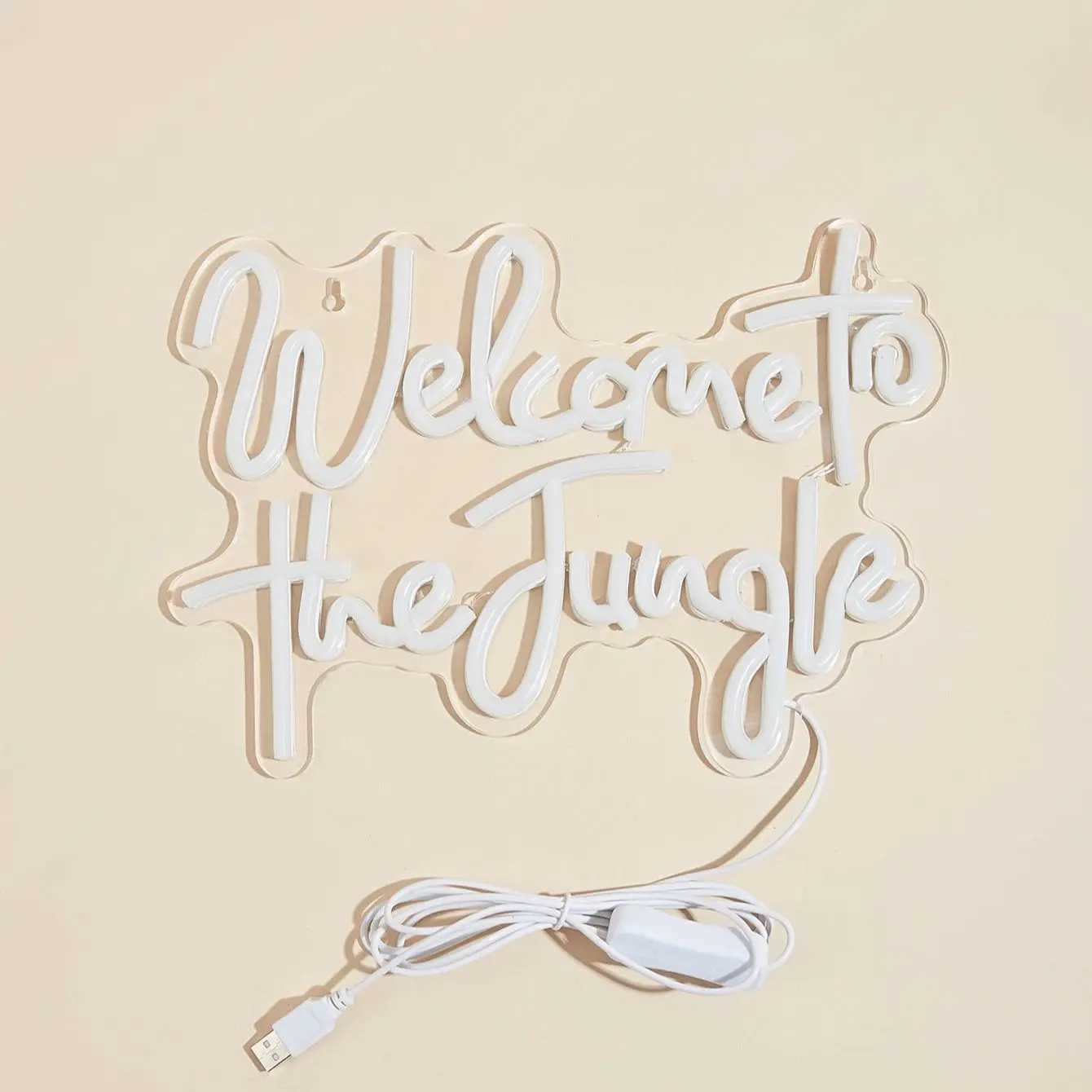 Chi-buy LED Neon Welcome to Jungle USB Powered Neon Signs Night Light Wall Art Game Room Bedroom Living Room Decor Lamp Signs XJ250626