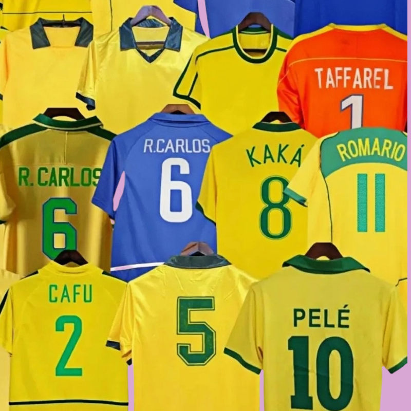1970 1978 1998 retro Brasil PELE soccer jerseys 2002 Carlos Romario Ronaldo Ronaldinho shirts 2004 1994 BraziLS 2006 RIVALDO ADRIANO KAKA 1988 2000 2010 VINI JR