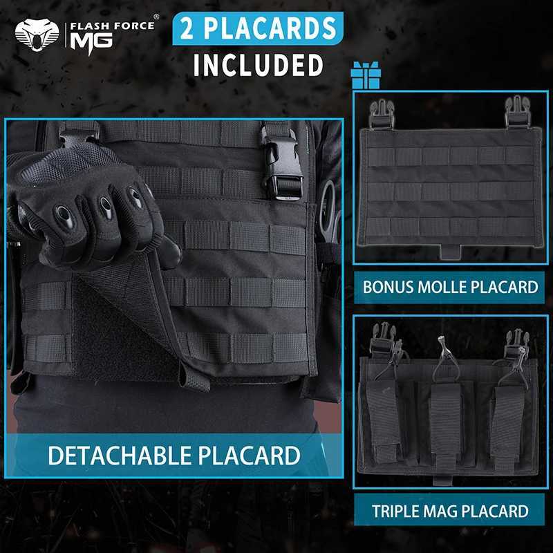 MGFLASHFORCE Tactical Vest Plate Carrier Hunting Vest Molle Airsoft Combat Vest for Men XJ250627