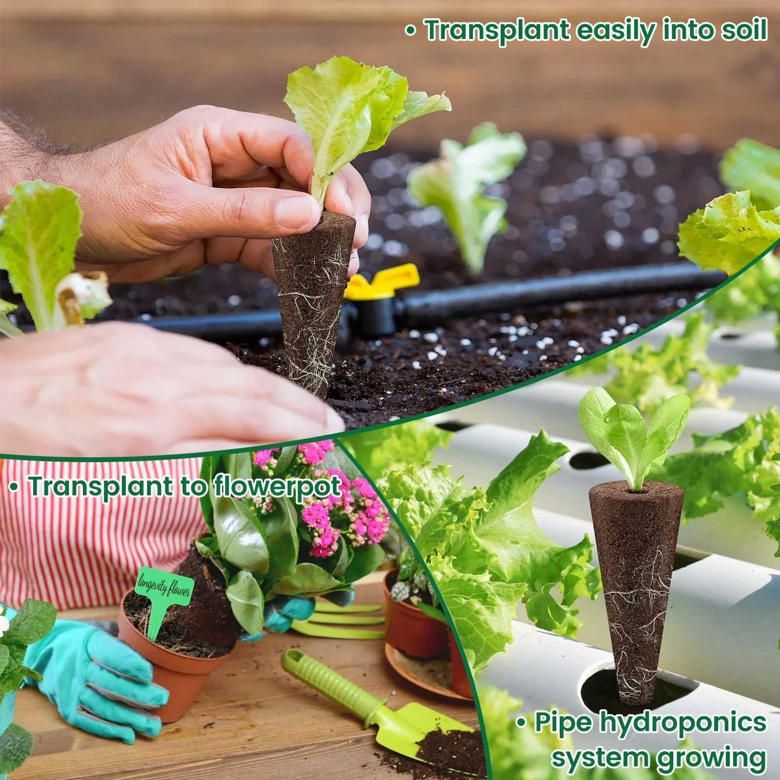 50/100Pcs Seed Grow Sponges Replacement Root Hydroponics Indoor Garden System Sponges Water Absorbent Grow Pod Kit X250627 - view 7