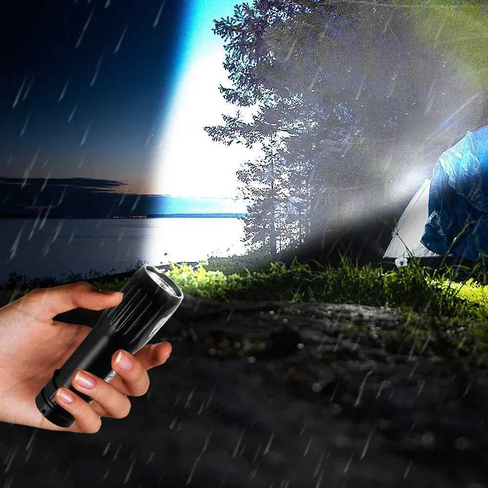 Powerful LED Flashlight Waterproof Tactical Flashlights USB Rechargeable Torch Lantern For Camping Hiking Outdoor Lighting W250701