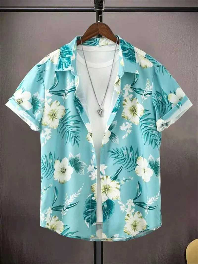 Hawaiian 3D Coconut Tree Top Mens Summer Beach Casual Clothing Street Outdoor Party Mens Shirt Loose Breathable Mens Clothing W250627