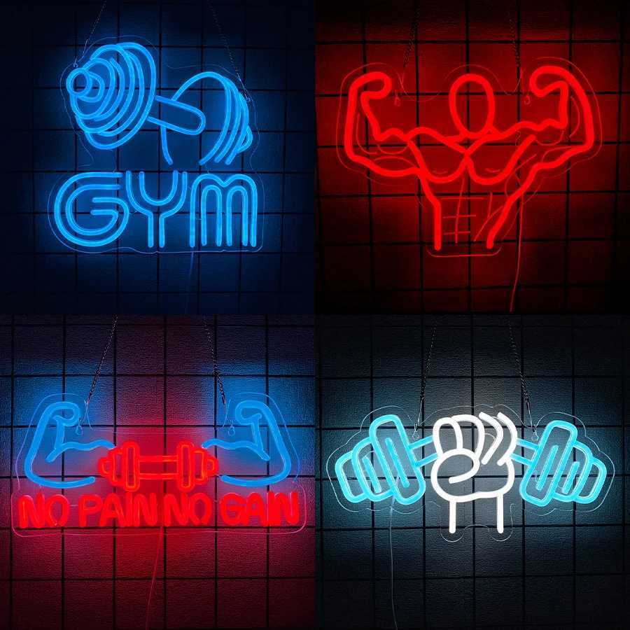 Fitness Neon Sign For Wall Decor LED Neon Light For Gym Wall Art Birthday Bedroom Gym Club Shop Decor Man Cave USB Power XJ250626