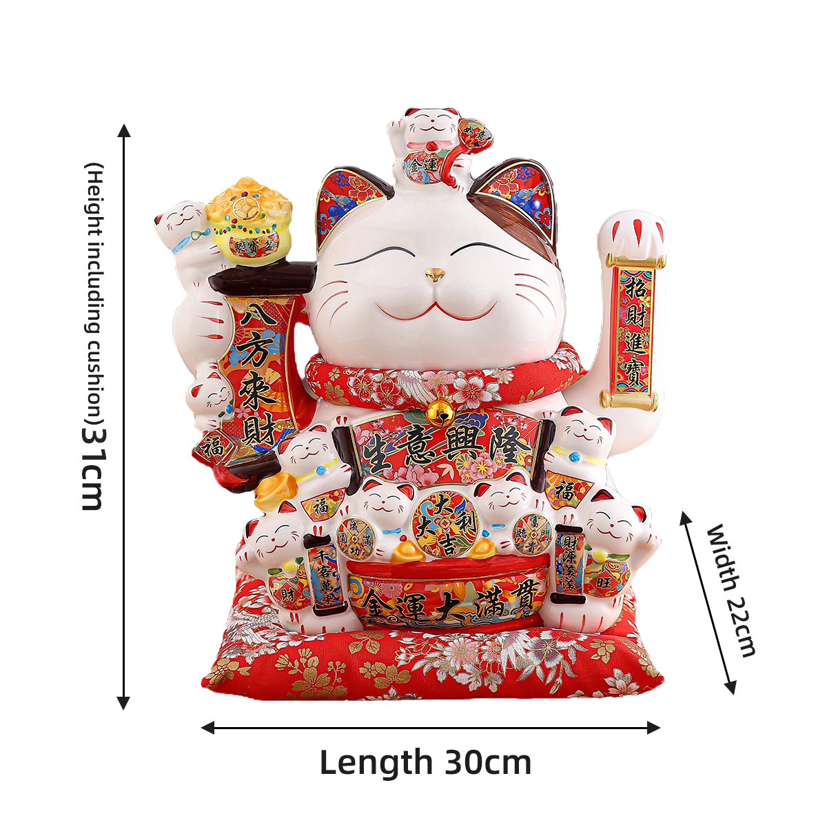 Cat Opening Shaker Ornament with Automatic Wave Motion - Front Desk Gift Decoration Wealth-Creating Handshake Cats
