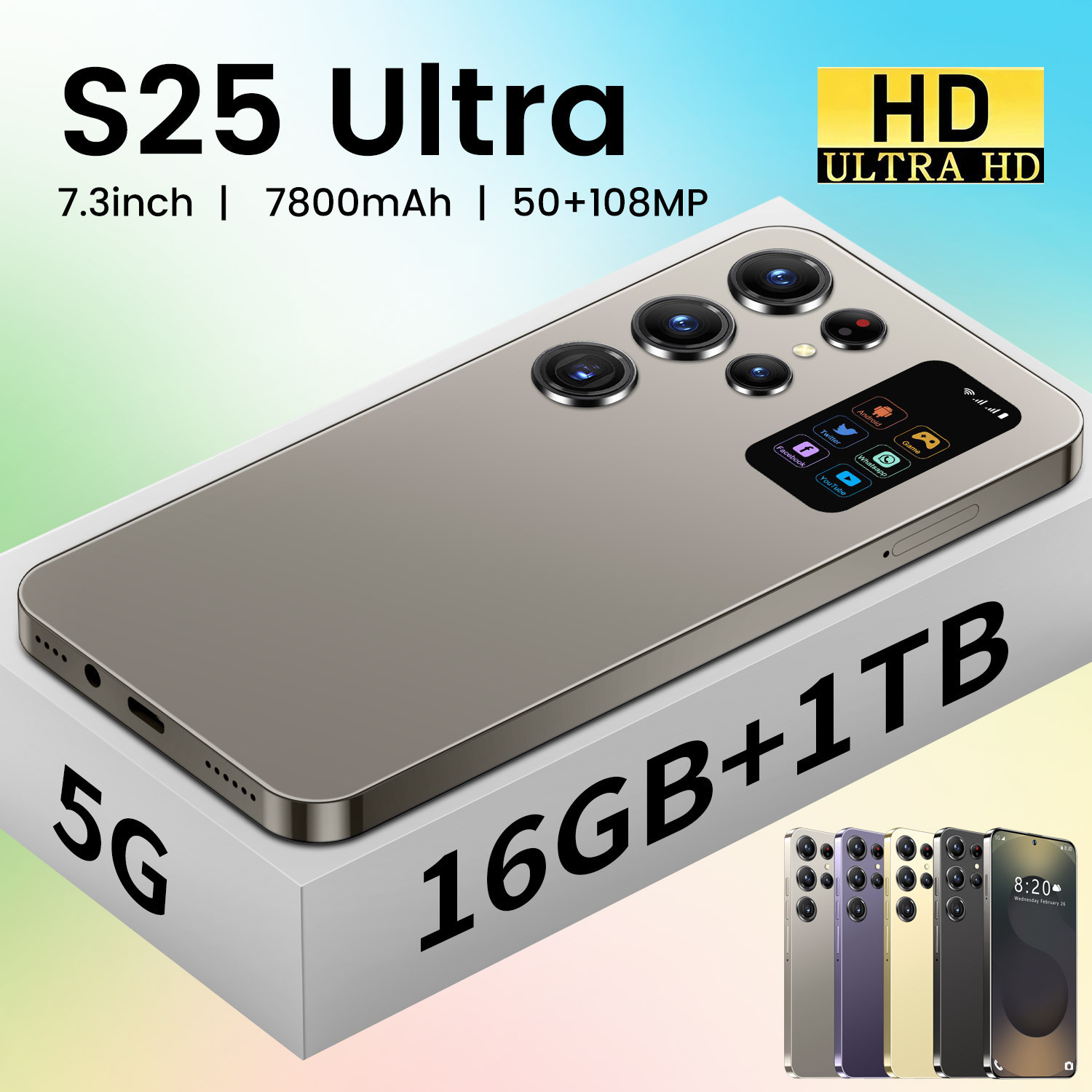 S25 Ultra phone 5G smartphone 16GB+1TB Cell Phones Unlock Touch Screen Phone Androids Camera Telephone HD Display Face Recognition