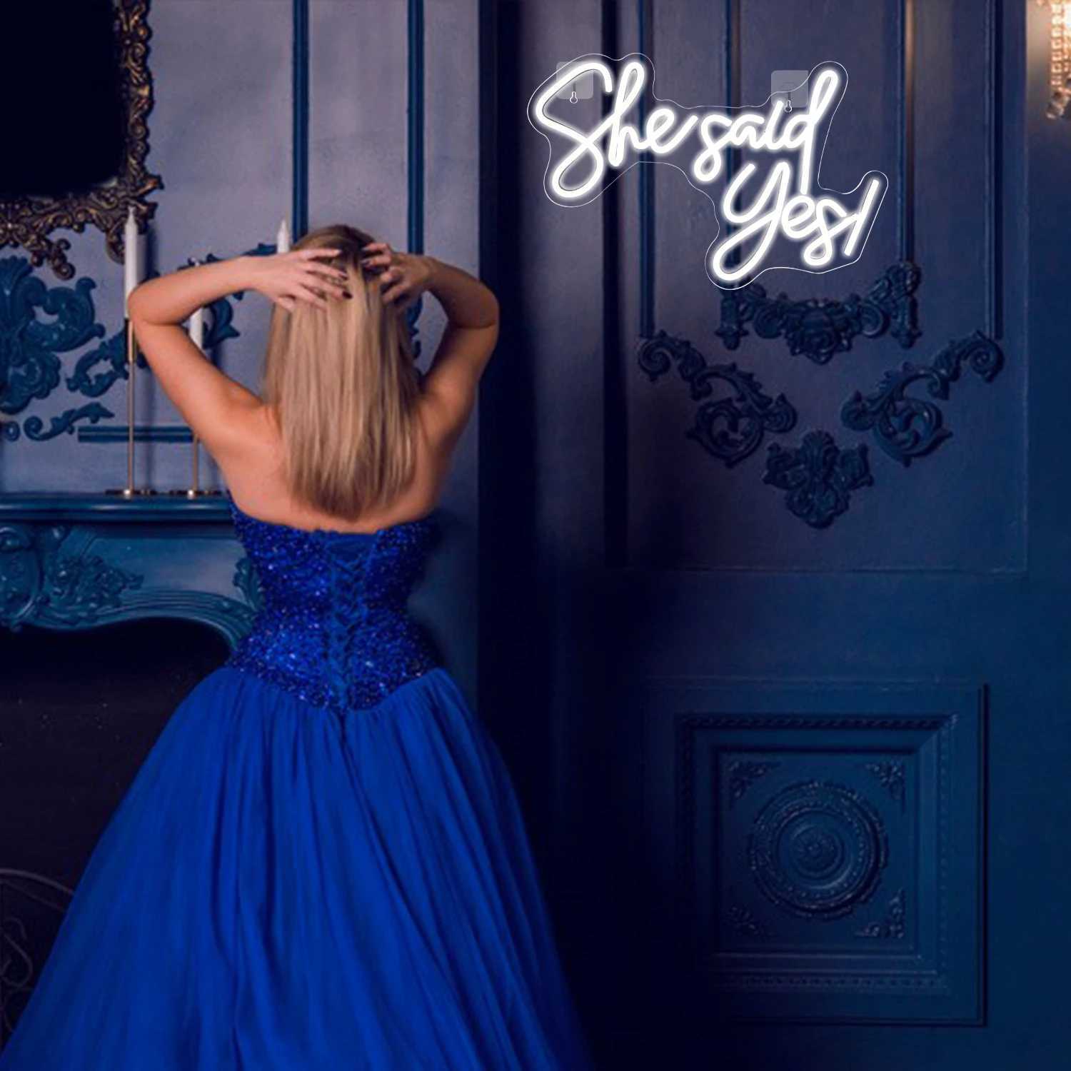 She Said Yes Custom Neon Sign Room Shop Proposal Aesthetic Wall Decor LED Lights Decoration Wedding 5V USB Powered Party XJ250626
