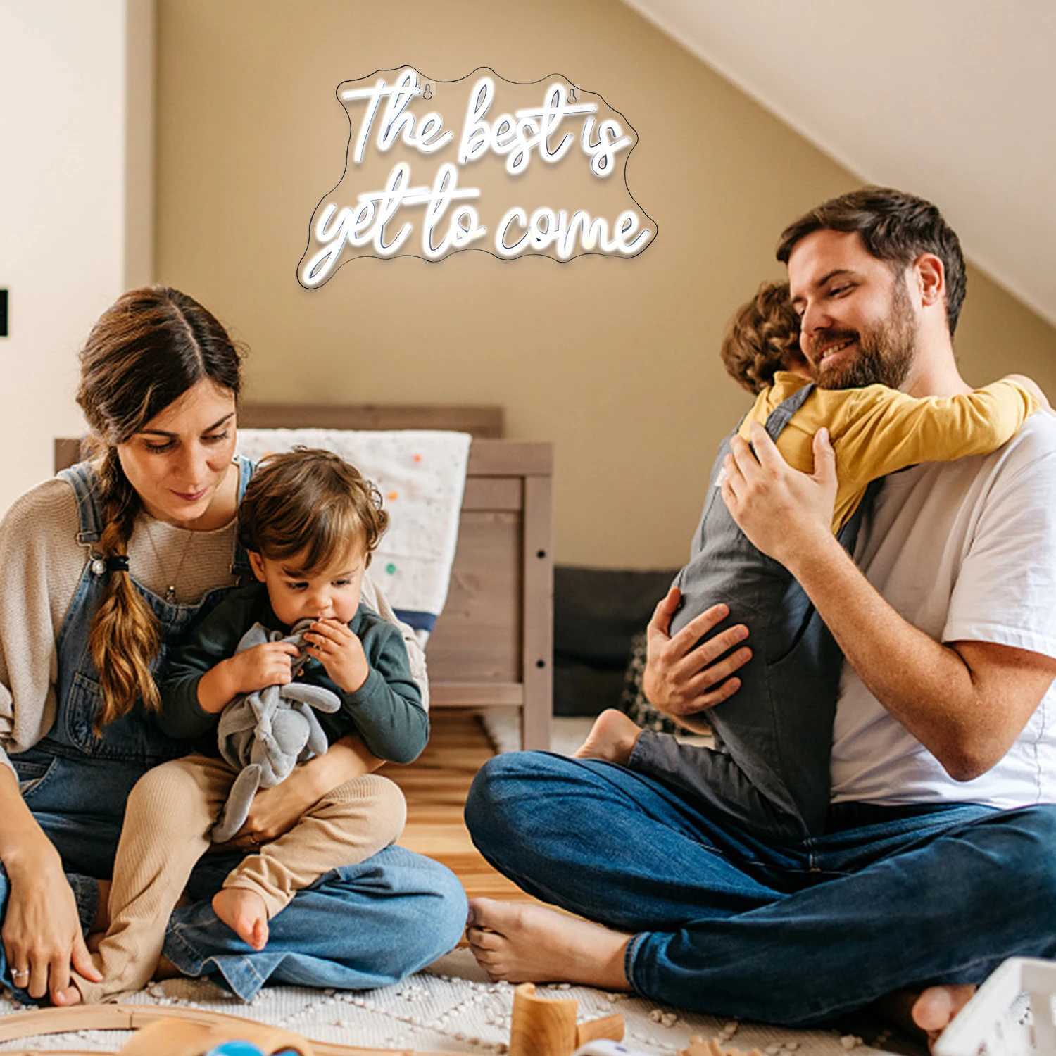 The Best Is Yet To Come Neon Sign Wall Decor White art Letter Led Neon USB Powered Bar Wedding Kids Room Neon Birthday Party XJ250626