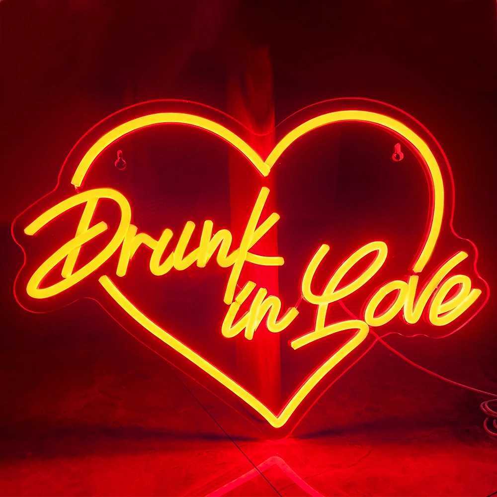 Drunk in Love Neon Light Art Sign for Wedding Neon Sign Wall Decor Gift Bar Party Engagement Bedroom Home 5V USB Powered Neon XJ250626