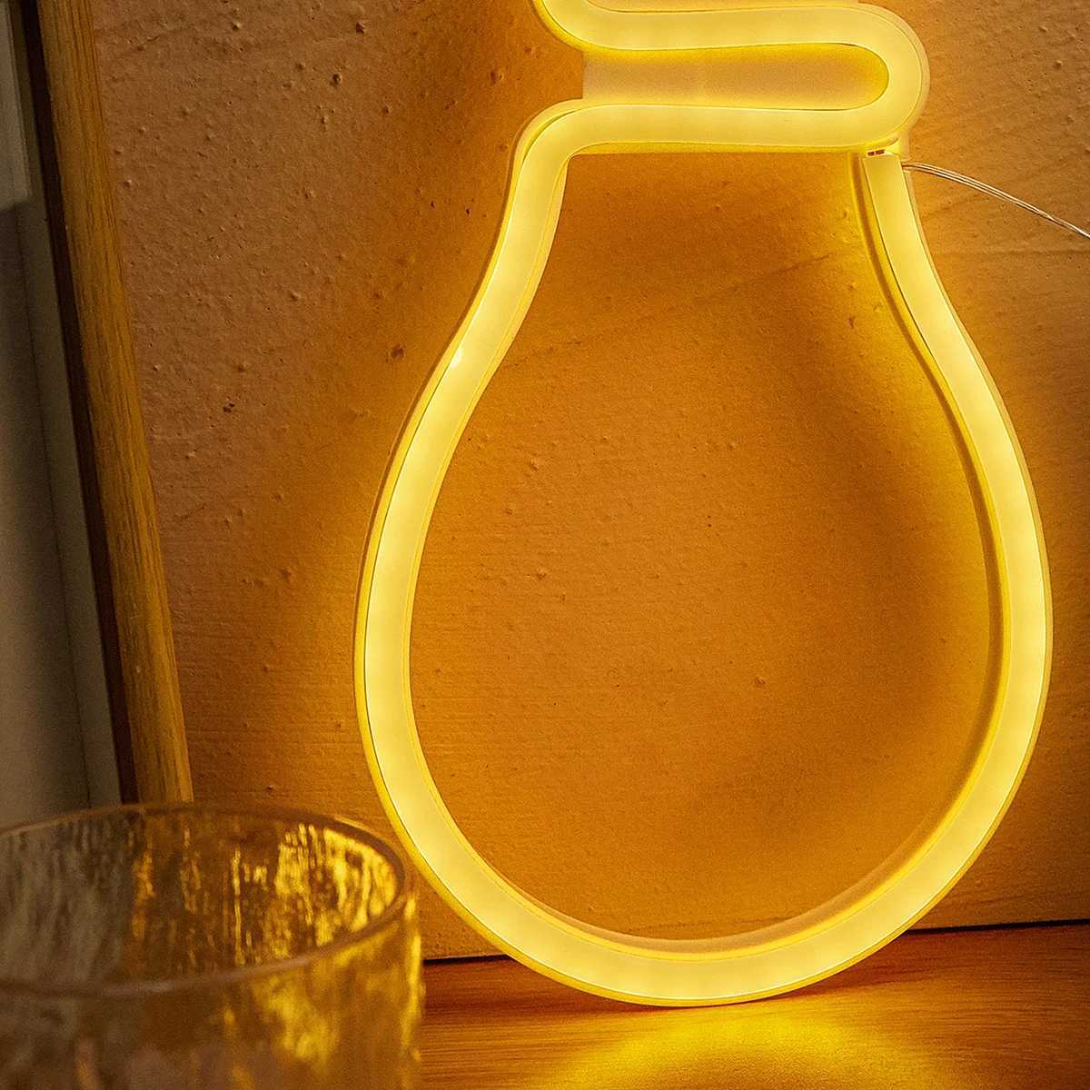 Chi-buy Lamp Bulb LED Neon sign USB Powered Or Battery Power Supply Neon Signs Night Light For Bedroom Living Room Decor Lamp XJ250626
