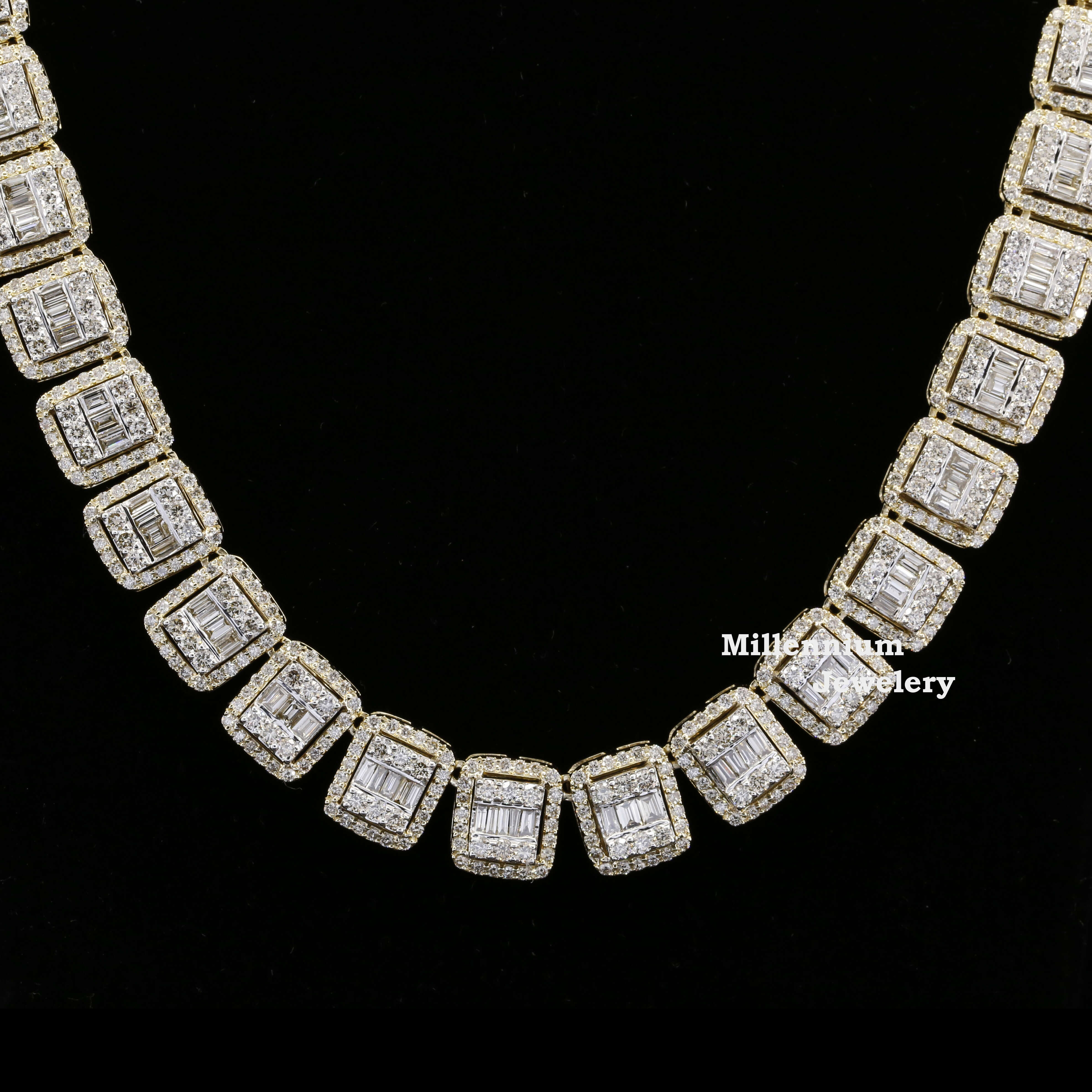 Fabulous 29.81 Ct Moissanite Hip Hop Cuban Chain 18 - 22 Inch Fully Diamond Iced Ou Cuban Chain for Men and Women