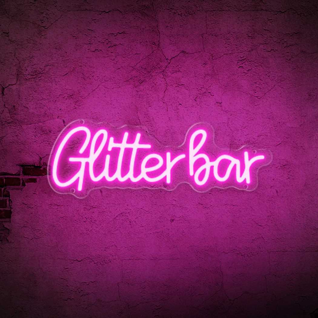 Glitter Bar Neon LED Sign for Bar Party Pub Clubs Bedroom Business Luminous Sign Neon wall decoration Room decor Lights XJ250626