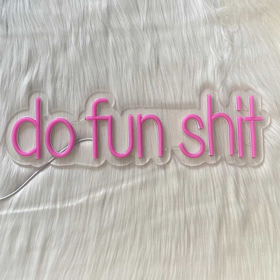 Do Fun Shit Neon Sign for Wall Decor Neon Lights Party Decor USB Powered Switch LED Neon Lights Lighting for Office Bedroom. XJ250626