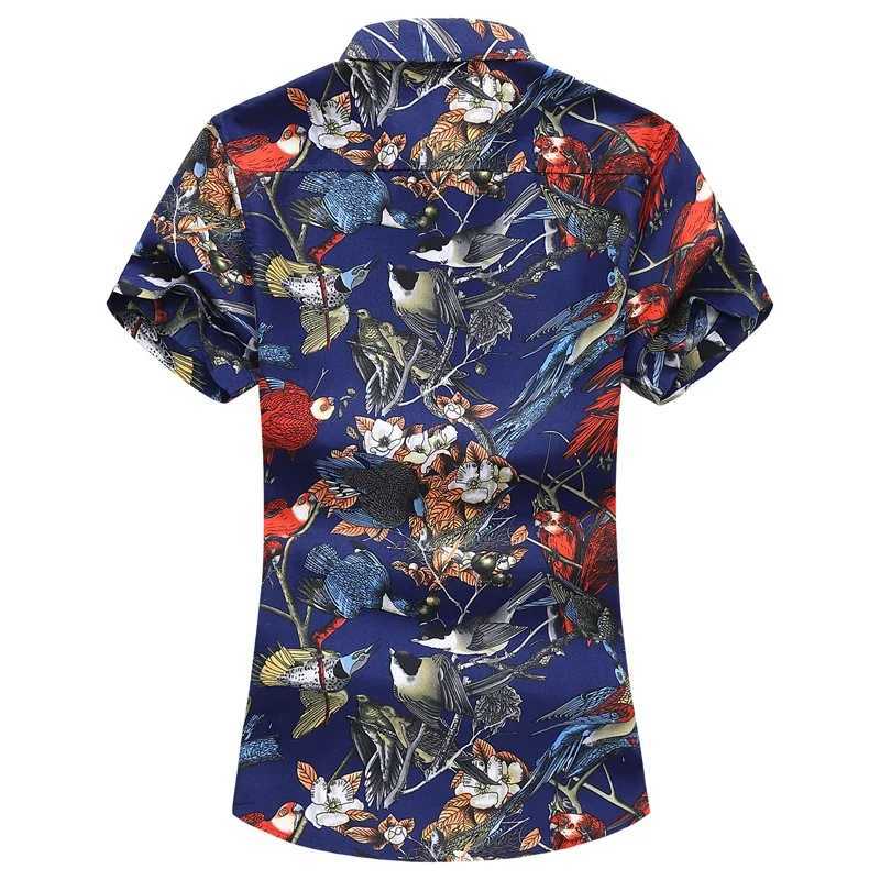 Summer Mens Short Sleeve Printed Shirt Fashionable Casual Lapel Shirts Asian Size Camisa M-5XL 6XL 7XL Chemise W250627