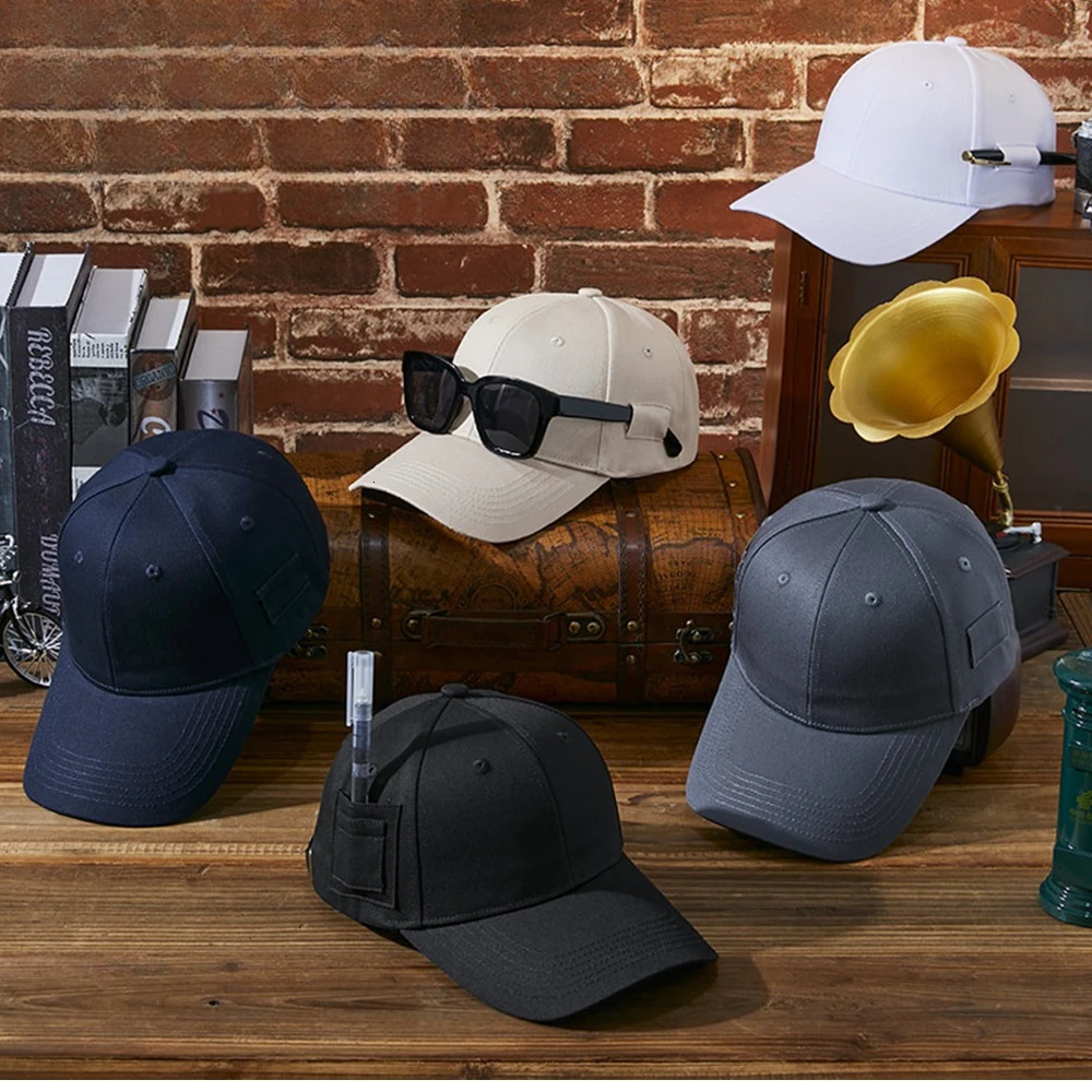 High Quality Baseball Cap with Sunglasses Holder and Pen Pocket Lady Fashion Sun Caps Big Head Men Sports Oversize Hat 250626