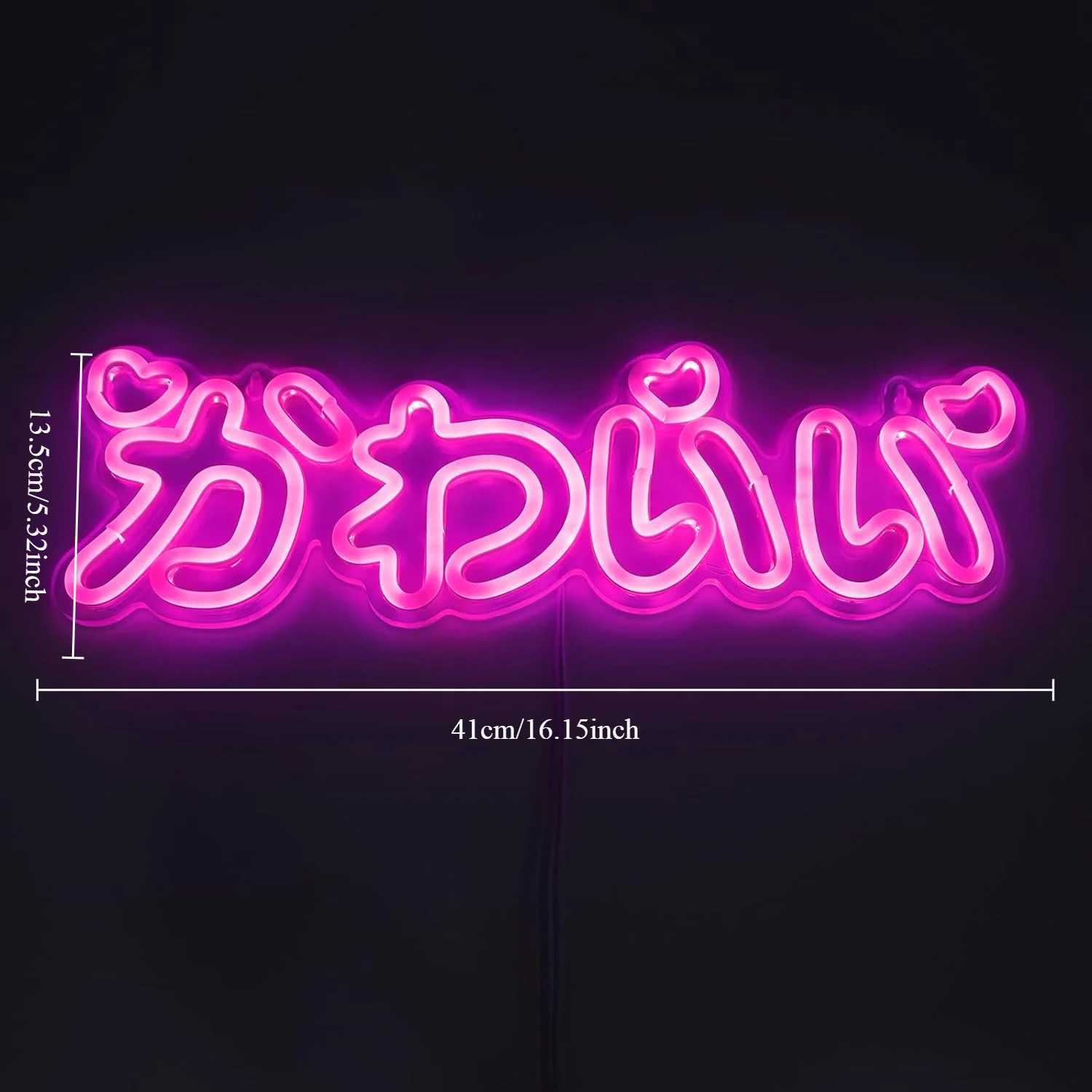 Cute Neon Sign LED Japanese Pink Neon Light Japanese Style Interior Neon for Girls Bedroom Bar Beauty Salon Decor Birthday Gift XJ250626