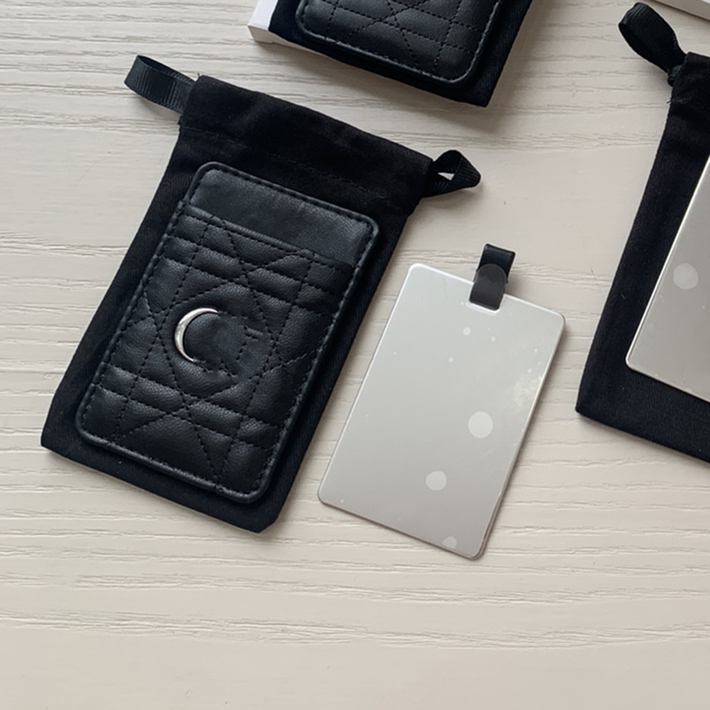 Designer Makeup Mirror Portable Hd Cosmetic Makeup Mirror Leather card case with dust bag with Gift Box