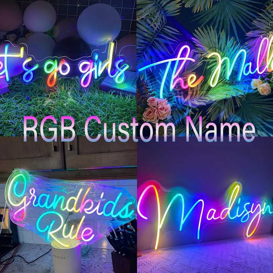 Custom Neon Name Sign Gifts for Teenage Kids RGB Custom Neon Sign Wedding Party Bar Custom LED Sign LED Light Personalized Gifts XJ250626