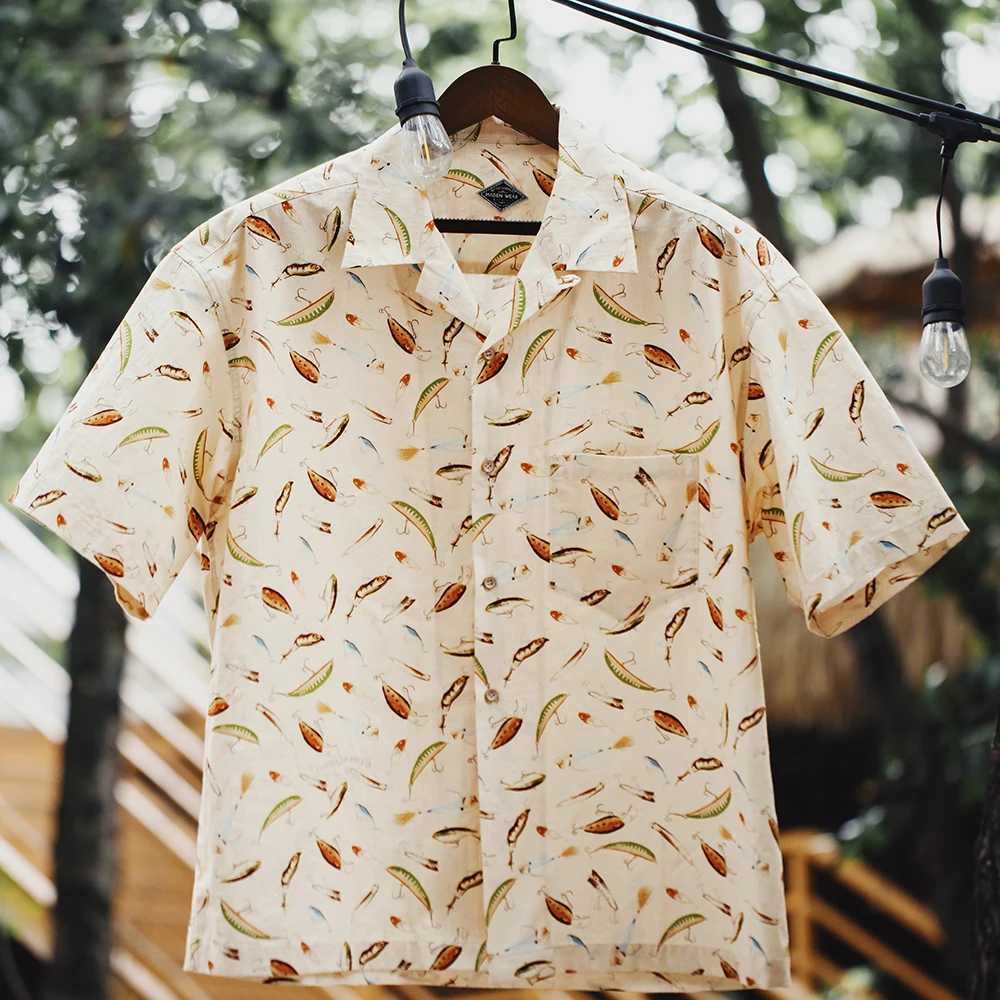 Maden Painted Short-sleeved Shirts Cotton Hawaiian Printed Half-sleeved Shirt for Men and Women Unisex Summer Loose Casual Tops W250627