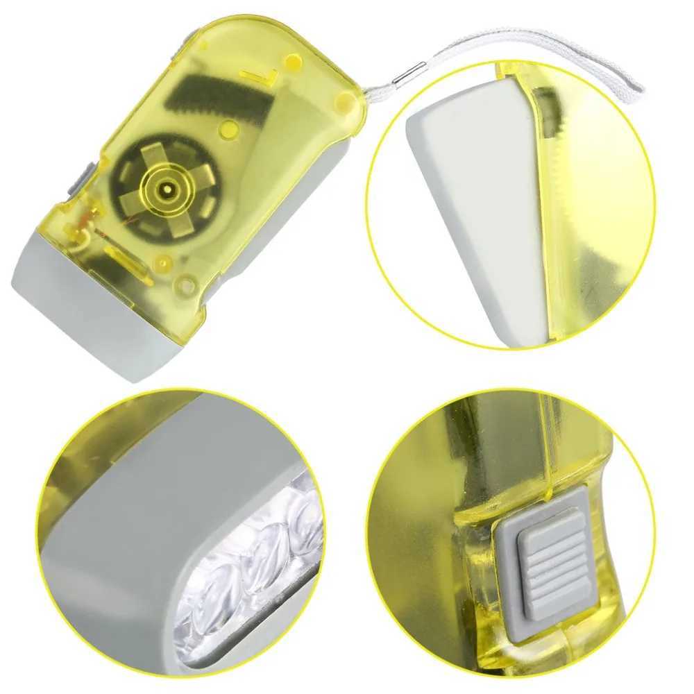 New 3 LED Hand Crank Dynamo Power Wind Up Flashlight Torch Light Hand Press Crank Camping Lamp Light for Outdoor Home W250701