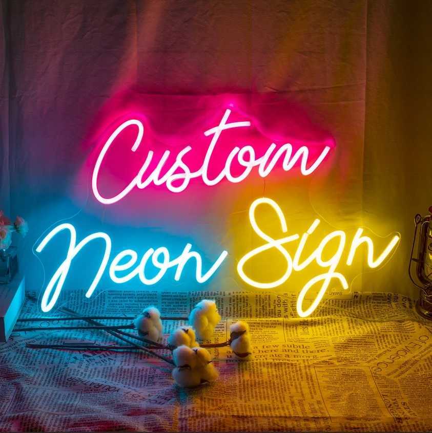 Custom Neon Sign Personalised LED Neon Lighting Custom Led Light Name Decor Wedding Sign Bedroom Home Bar Wall Neon DecorationsXJ250626