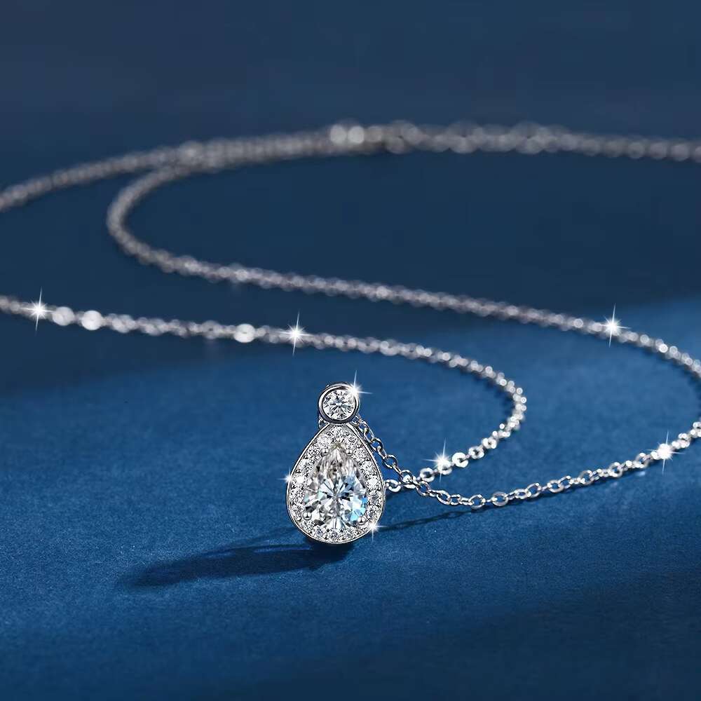 Moissanite Necklace for Women 1.25 Ct Moissanite Heart Necklace Birthday Gift for Wife Jewelry Gift for Mom