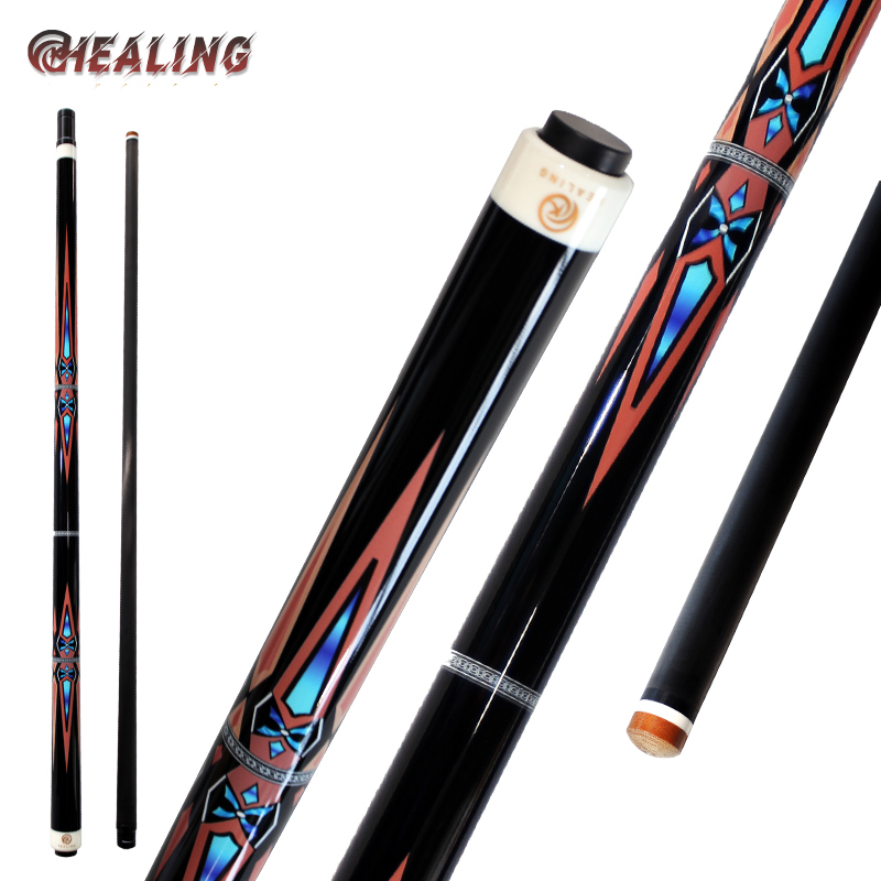 OKHEALING 14 mm Bakelite Tip Jump Cue 58in Profesional Billiard Sticks Carbon Fiber Black-Tech Carbon Pool Cue, Weight Adjustable Design