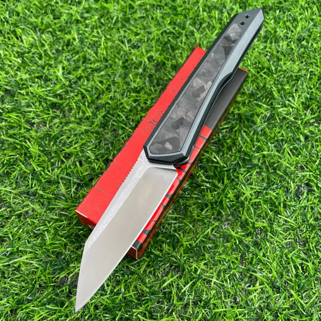 KS 7050 Launch 20 knife Pocket Folding knives D2 Blade T6 Aluminum Embedded with Carbon Fiber Handle Defensive Knife for Outdoor Hunting Tactical Comb