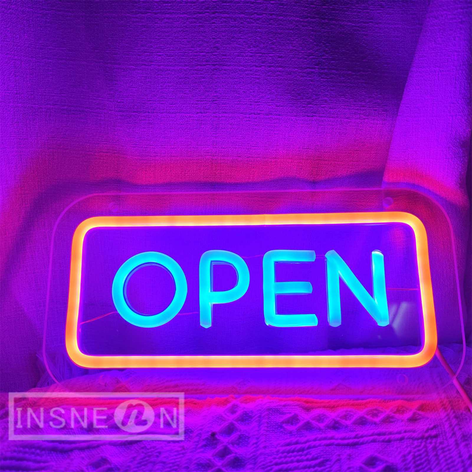 Open Neon Led Sign Store Neon Light Shop Open Letter Sign Wall Hanging Opening Signs Room Wedding Decoration Neon Lamp Sign XJ250626