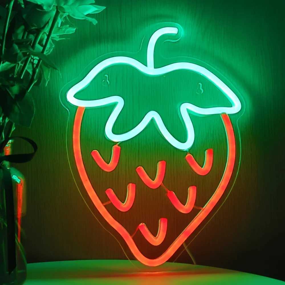 1pc Strawberry Wall LED Neon Sign Light For Wall Party Decoration 11.61*8.66 XJ250626