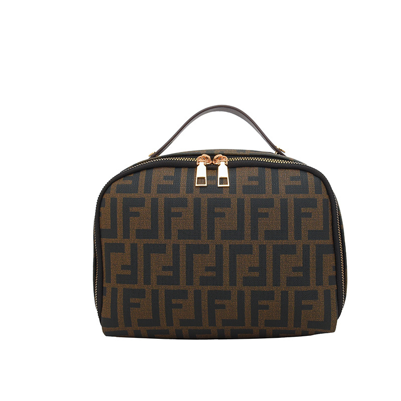 Free Shipping Designer Cosmetic Bag Vanity Bag New Cosmetic Bag Double Pull Head Fashion Large Capacity Cosmetic Bag Female Storage Travel Handheld Wa