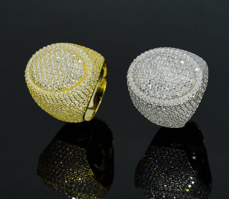 Moissanite Jewelry 925 Silver Iced Out Diamond Men Rings Hip Hop Moissanite Ring