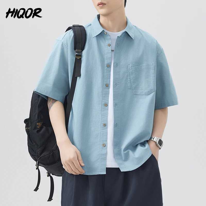 Vintage Mens Shirt Summer Solid Color Lapel Shirts for Men Colorful Simple Basic Mens Baggy Tops Casual Short Sleeve Cardigan W250627