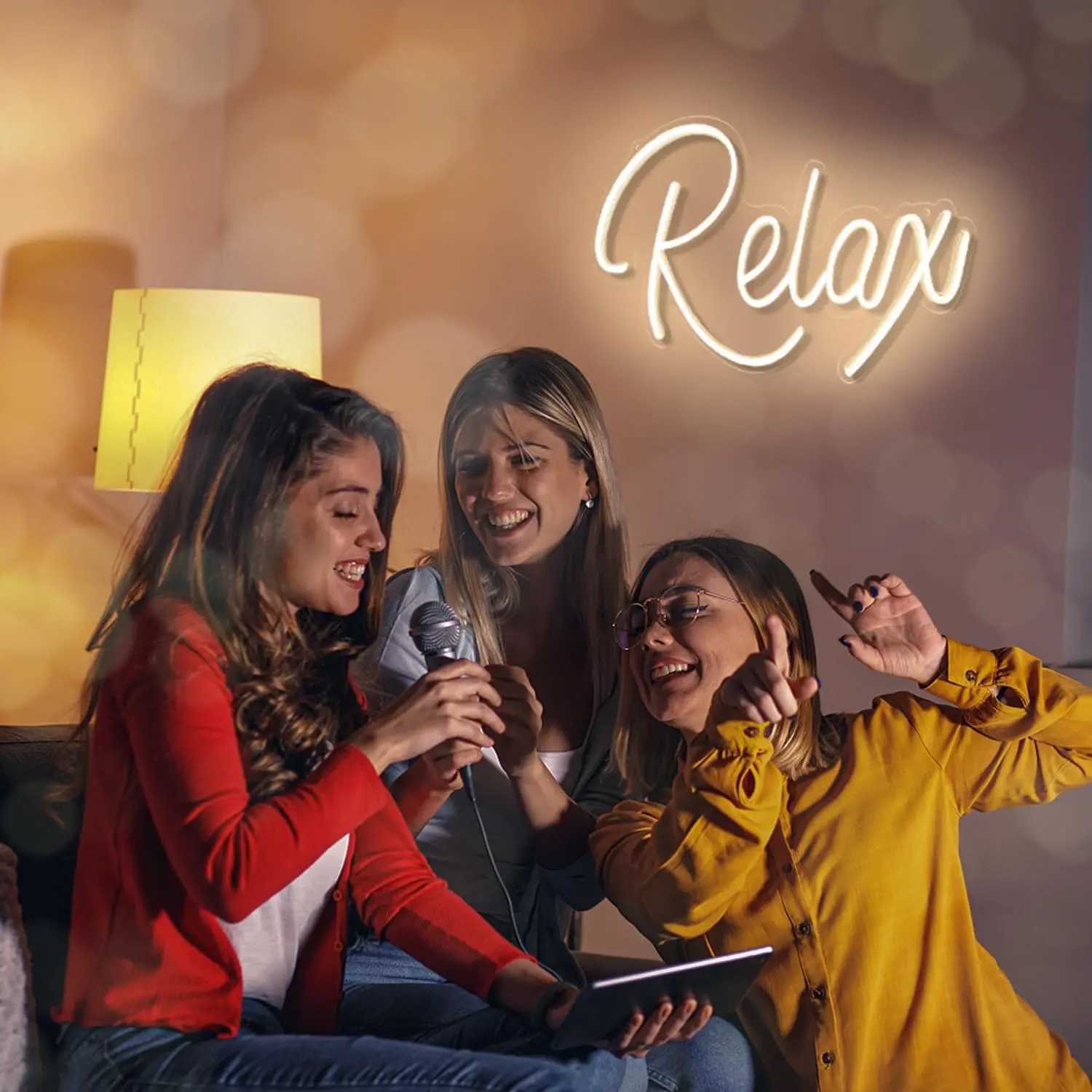 Relax Neon Sign LED Neon Sign Light for Wall Decor Letters USB Powered Dimmable Night Light for Bedroom Birthday Party Gift XJ250626