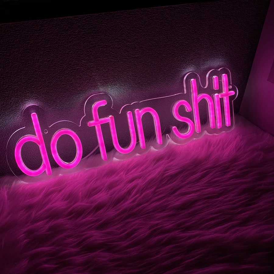 Do Fun Shit Neon Sign for Wall Decor Neon Lights Party Decor USB Powered Switch LED Neon Lights Lighting for Office Bedroom. XJ250626