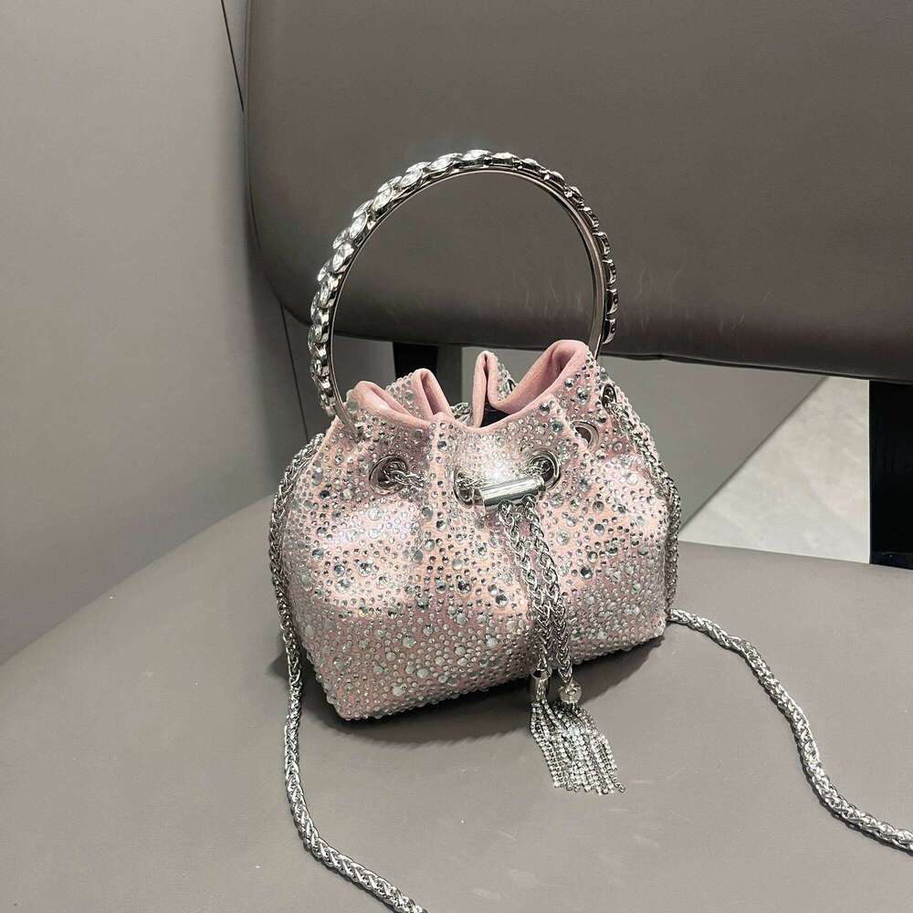 Women's Bags Designer Handmade Rhinestones Evening Clutch Bag Purses And Handbag Designer Shoulder Shiny Crystal Clutch Purse Bucket Bag