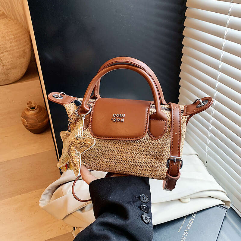 Designer Women's Bag Rainbow Grass Woven Women's Handbag New Fashionable Casual Dumpling Multi Functional Single Shoulder Crossbody Bag Ligh