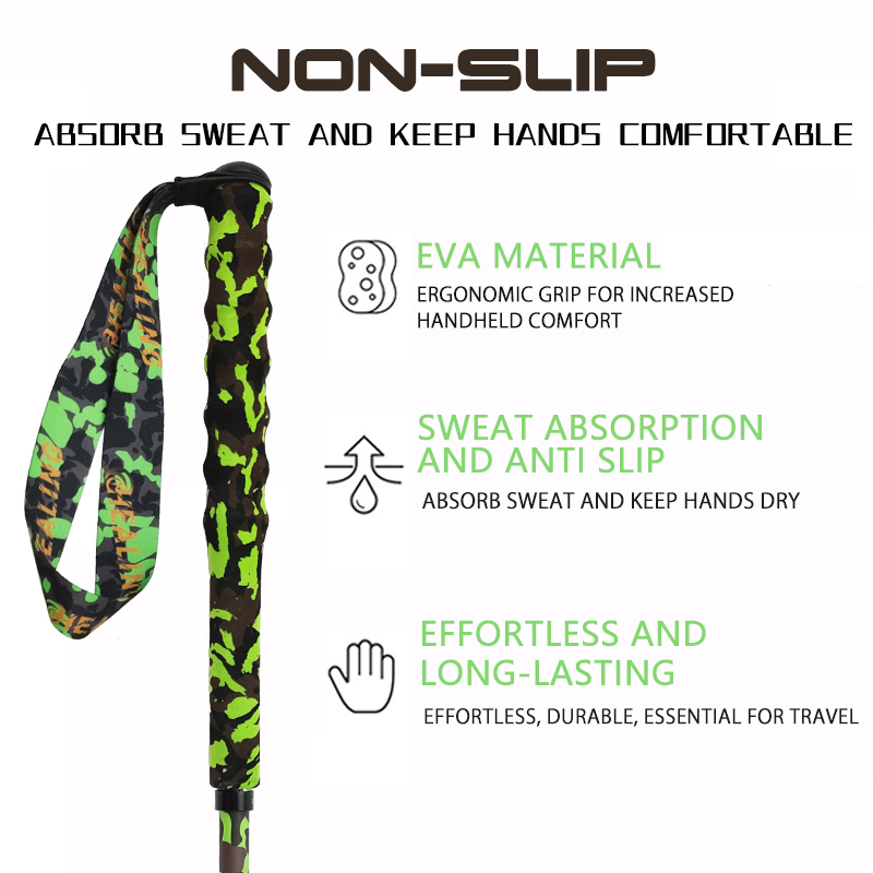 OKHEALING Carbon Hiking Poles Stick Carbon Fiber Ultra Lightweight Retractable Walking Sticks Trekking Poles Foldable Cabonfiber
